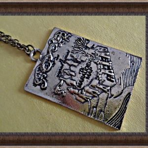 Harry Potter Marauder's Map Inspired Necklace